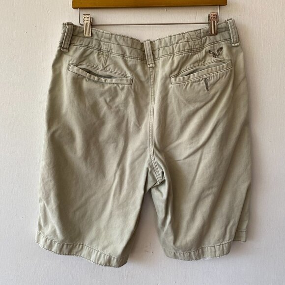 American Eagle Longer Length Khaki Shorts Mens Size 32 VTG Distressed Y2K - Picture 5 of 6